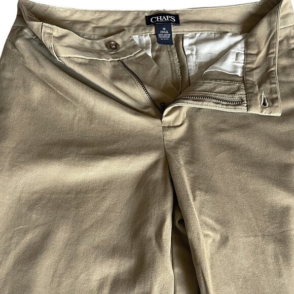 Chaps Boys Flat Front School Uniform Pants Size 12 – Khaki  Classic Fit - Picture 5 of 6